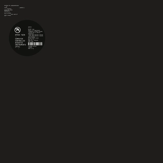 Aphex Twin Computer Controlled Acoustic Pt 2 (12'')