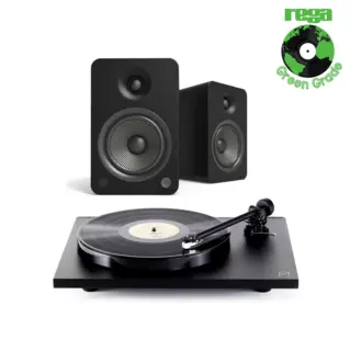 Rega Planar 1 Eco Deck + KantoYU6, svart Aktive høyttalere med platespiller
