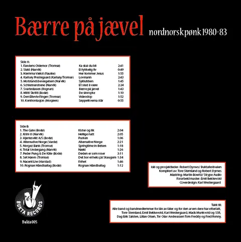 Diverse artister Bærre på jævel - Nordnorsk pønk 1 (LP) 