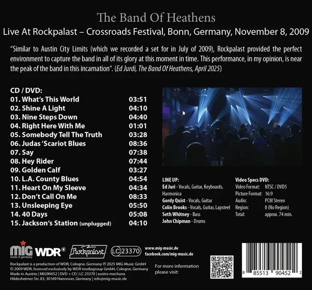 The Band Of Heathens Live At Rockpalast 2009 (CD+DVD) 