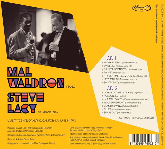 Mal Waldron & Steve Lacy Play Monk, Ellington & Strayhorn (2CD) 