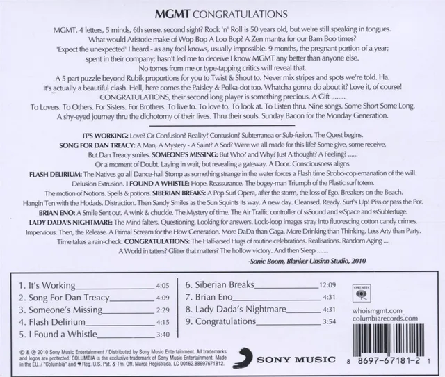 MGMT Congratulations (CD) 