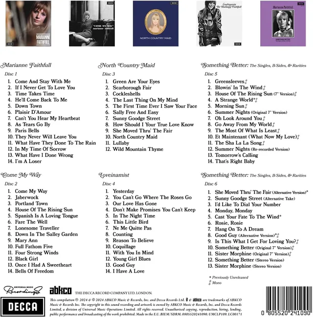 Marianne Faithfull Cast Your Fate To The Wind - LTD (6CD) 
