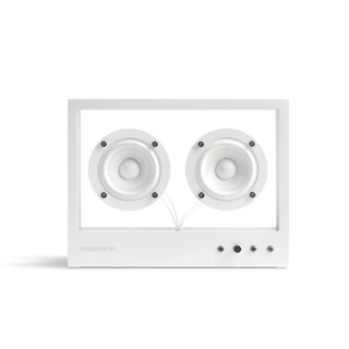 Small Transparent Speaker, hvit Bluetooth, glass/aluminium