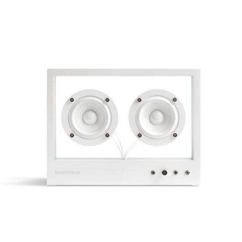Small Transparent Speaker, hvit Bluetooth, glass/aluminium