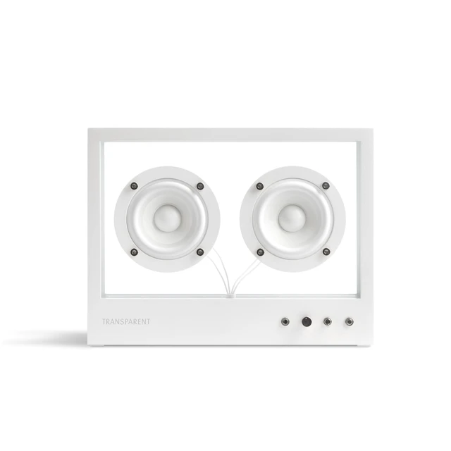 Small Transparent Speaker, hvit Bluetooth, glass/aluminium 