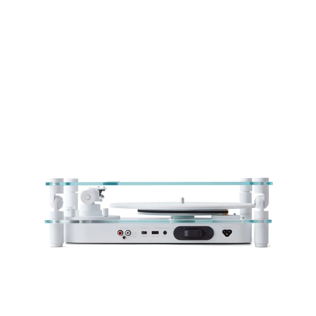 Transparent Turntable, RIAA, hvit Ortofon OM5, Bluetooth, glass/aluminium 