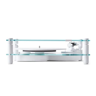 Transparent Turntable, RIAA, hvit Ortofon OM5, Bluetooth, glass/aluminium