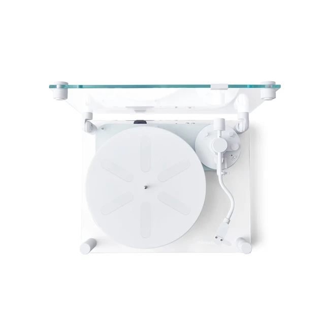 Transparent Turntable, RIAA, hvit Ortofon OM5, Bluetooth, glass/aluminium 