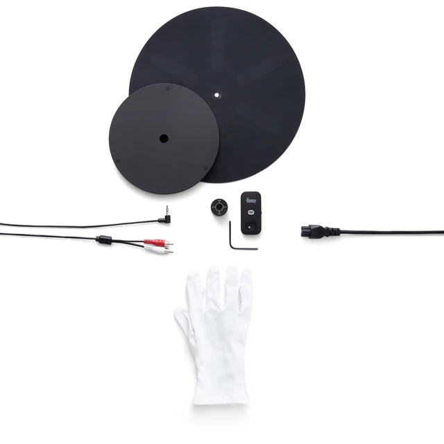 Transparent Turntable, RIAA, svart Ortofon OM5, Bluetooth, glass/aluminium 