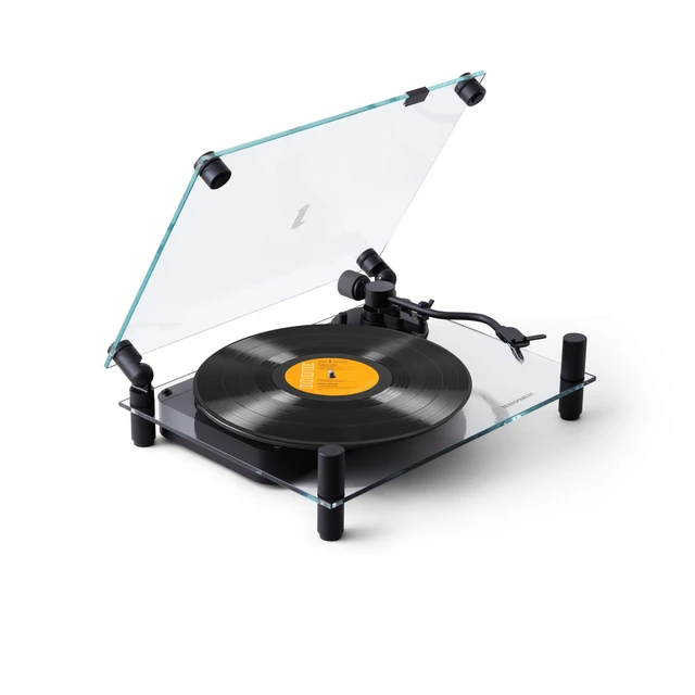Transparent Turntable, RIAA, svart Ortofon OM5, Bluetooth, glass/aluminium 