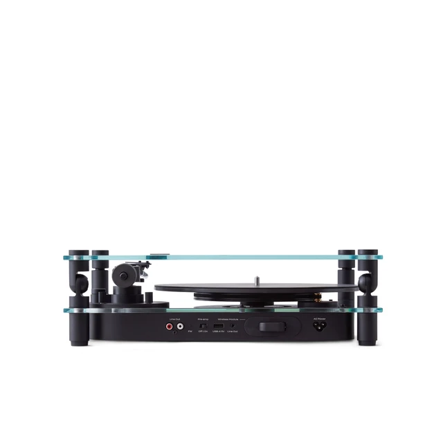 Transparent Turntable, RIAA, svart Ortofon OM5, Bluetooth, glass/aluminium 