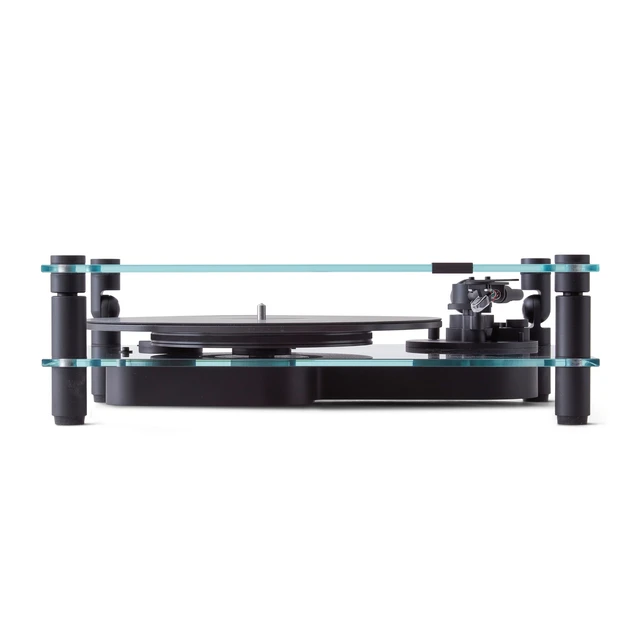 Transparent Turntable, RIAA, svart Ortofon OM5, Bluetooth, glass/aluminium 