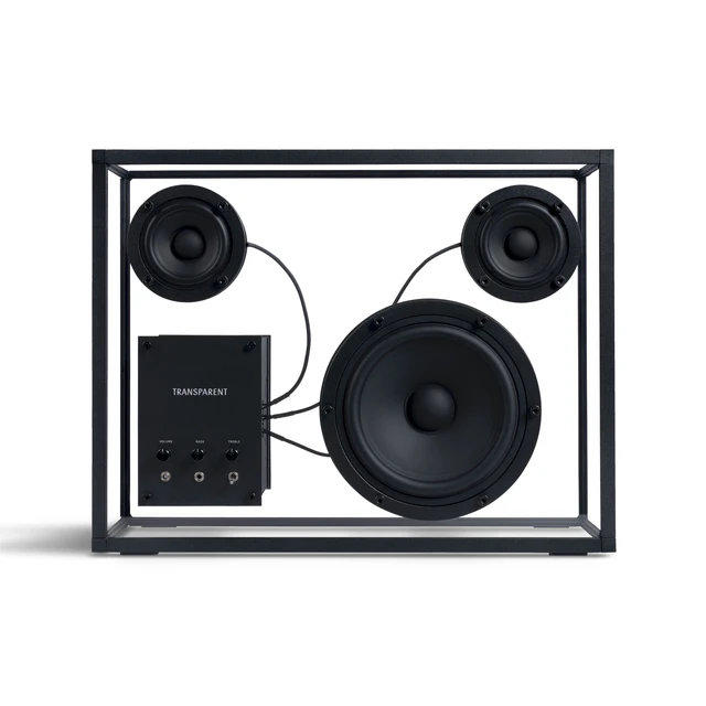 Transparent Speaker, svart Bluetooth, glass/aluminium 