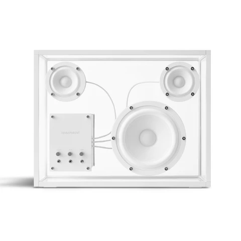 Transparent Speaker, hvit Bluetooth, glass/aluminium