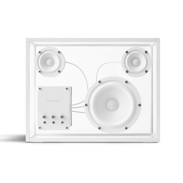 Transparent Speaker, hvit Bluetooth, glass/aluminium 