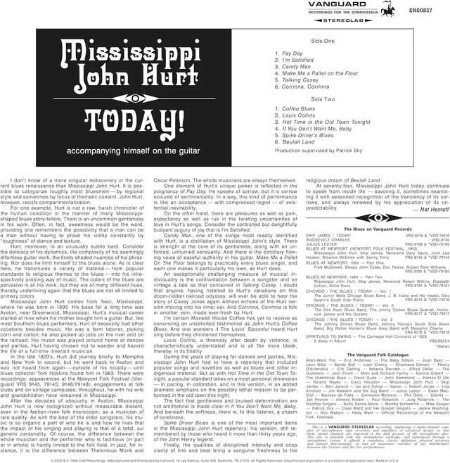 Mississippi John Hurt Today - LTD (LP) 