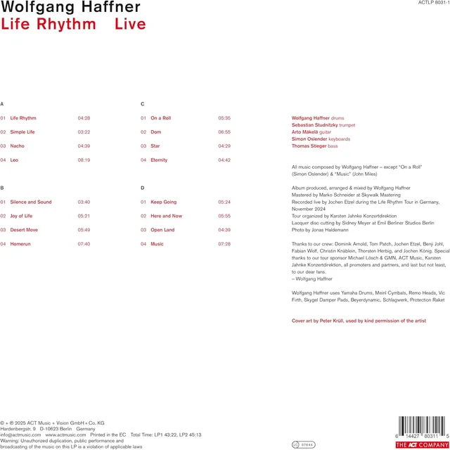 Wolfgang Haffner Life Rhythm Live (2LP) 