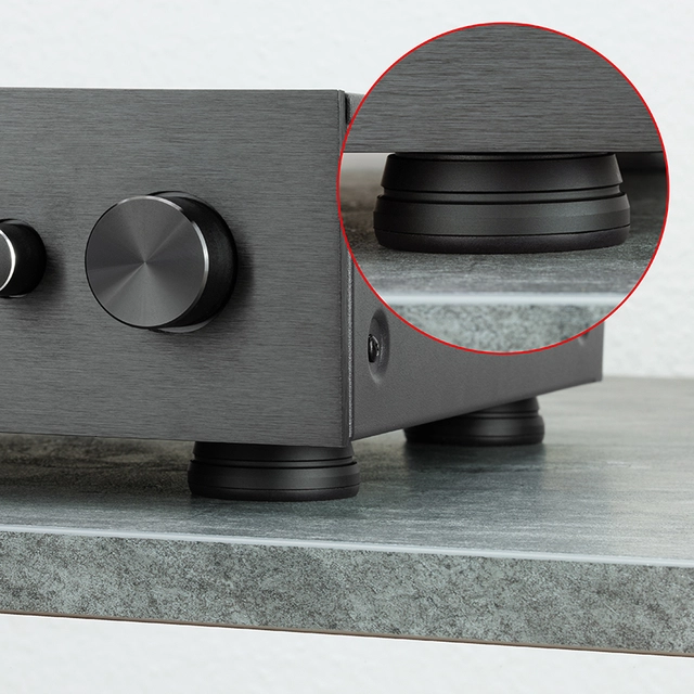 Dynavox SDS4, dempeføtter - 4 stk Vibrasjonsdemper, silikon/aluminium 