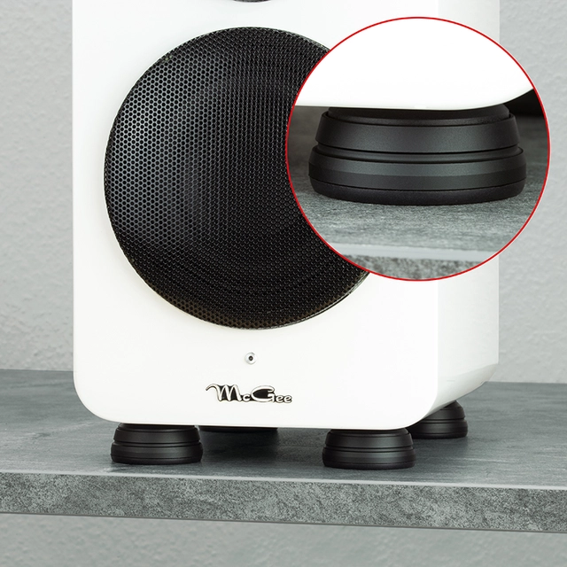 Dynavox SDS4, dempeføtter - 4 stk Vibrasjonsdemper, silikon/aluminium 