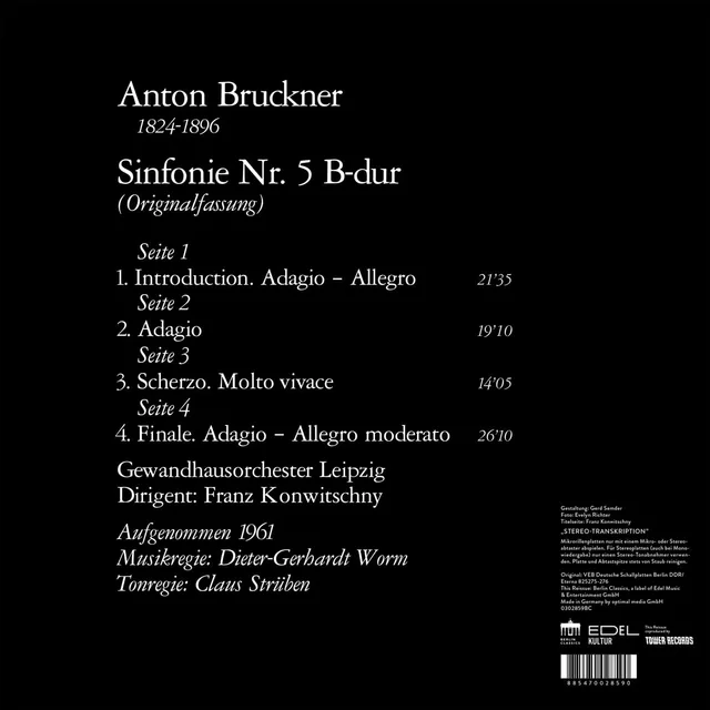 Gewandhausorchester Leipzig Bruckner: Symphony No. 5 (LP) 