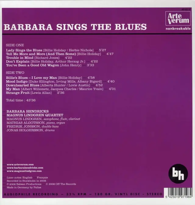 Barbara Hendricks Barbara Sings The Blues (LP) 