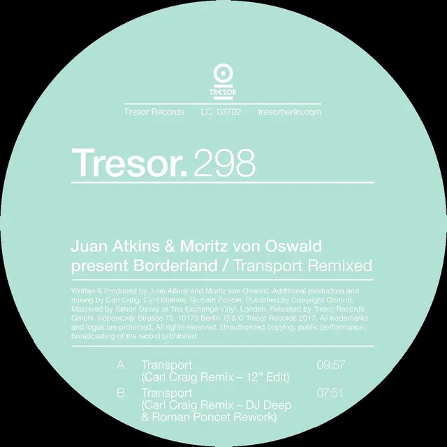 Juan Atkins & Moritz von Oswald Present Borderland - Transport Rmx (12") 