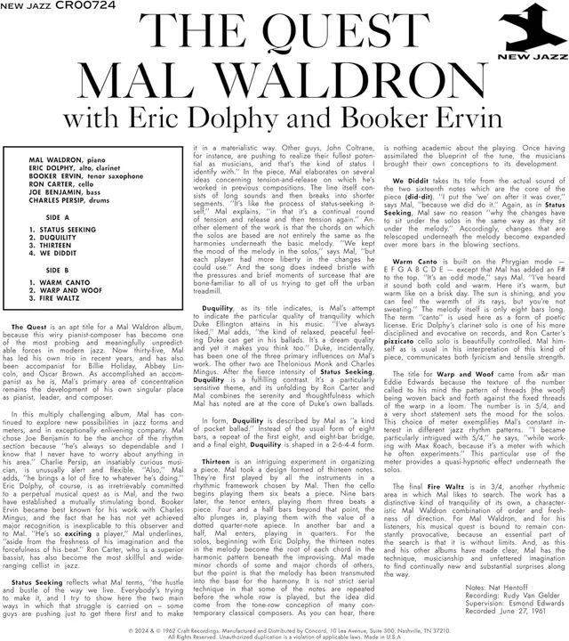 Mal Waldron The Quest - LTD (LP) 