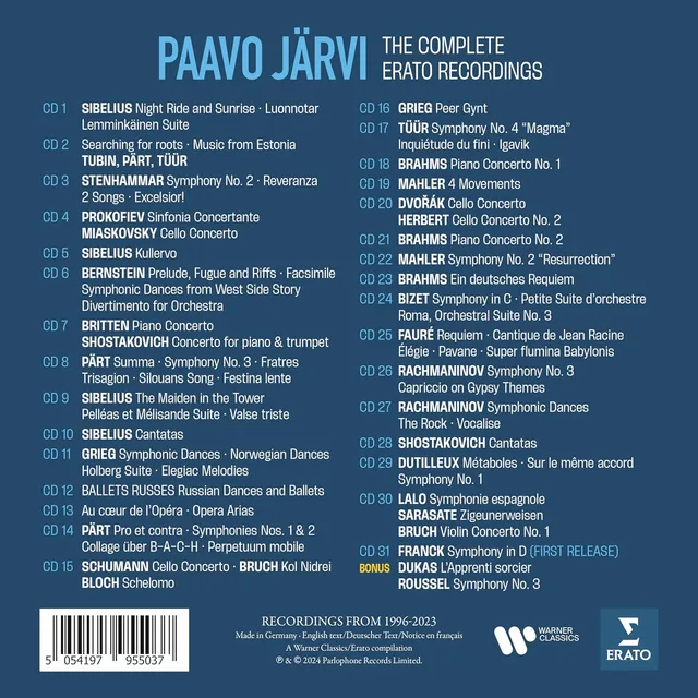 Paavo Järvi The Complete Erato Recordings (31CD) 