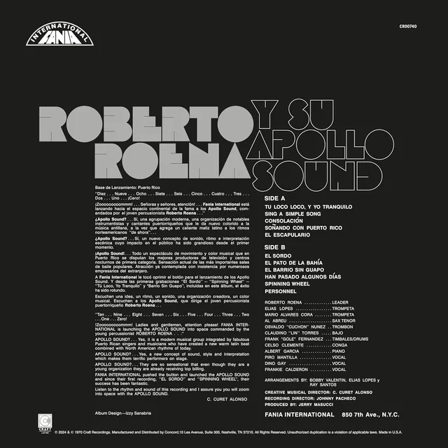 Roberto Roena Y Su Apollo Sound Roberto Roena Y Su Apollo Sound (LP) 