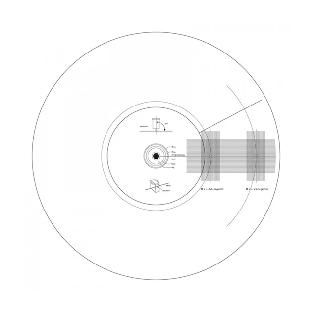 Dynavox Protractor / Strobedisk Mal for montering av pickup 