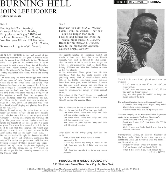 John Lee Hooker Burning Hell - LTD (LP) 