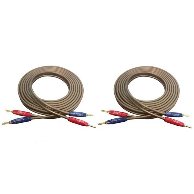 Van Den Hul D-352 Hybrid, 2x4 m Stereosett høyttalerkabel, bananplugger 