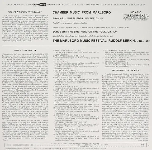 Rudolf Serkin Chamber Music From Marlboro (LP) 