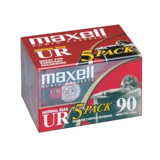 Opptakskassett Maxell UR-90 Audio, 5 stk
