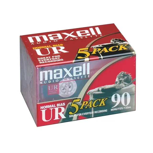Opptakskassett Maxell UR-90 Audio, 5 stk 