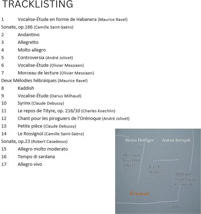 Heinz Holliger & Anton Kernjak Éventail (CD) 