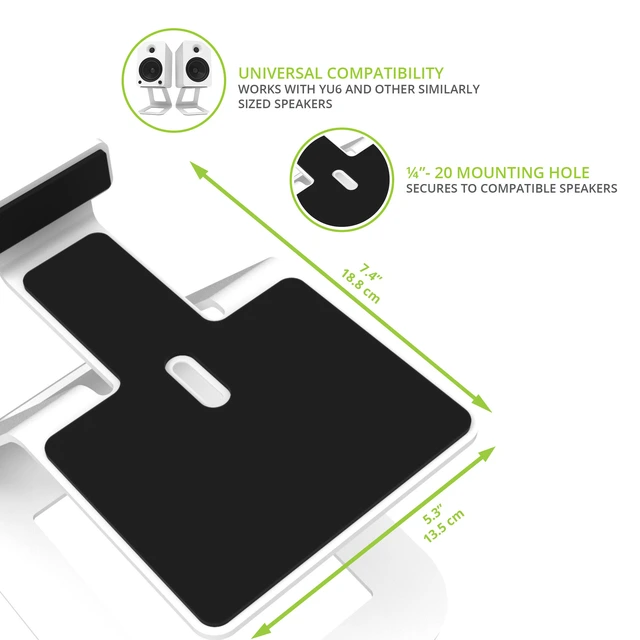 Kanto SE6 Desktop Høyttalerstativ 17,5 cm høyde, hvite 