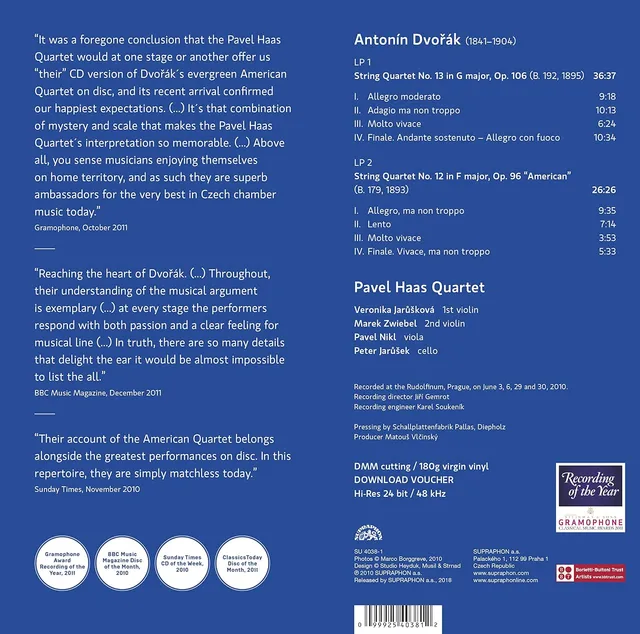 Pavel Haas Quartet Dvorak: String Quartets In G Major…(2LP) 