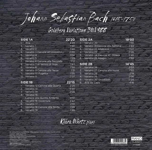 Klara Würtz J.S. Bach: Goldberg Variations (2LP) 