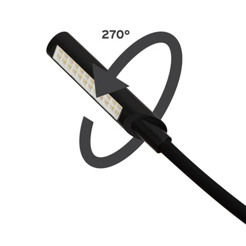 UberLight Flex LED lampe, svart Platespillerbelysning, inkl. bordfeste 