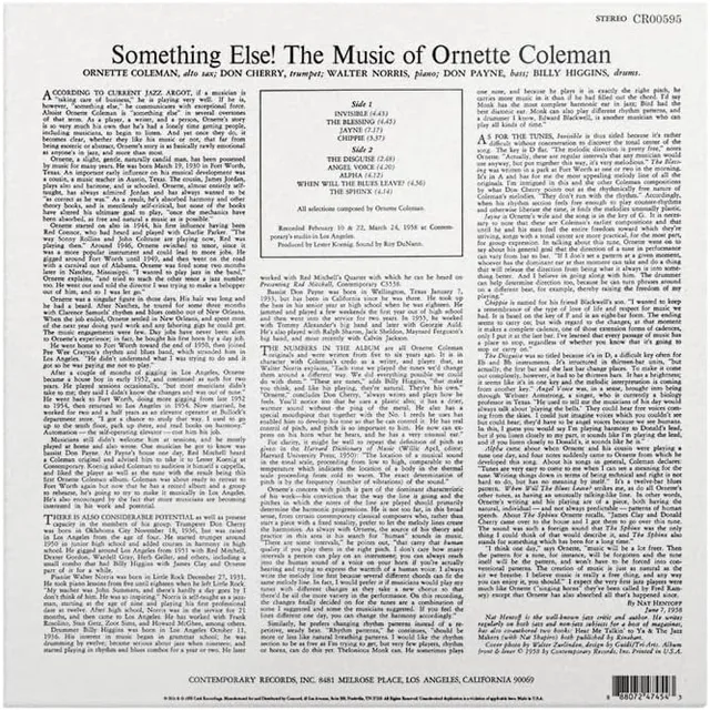 Ornette Coleman Something Else!!!! - LTD (LP) 