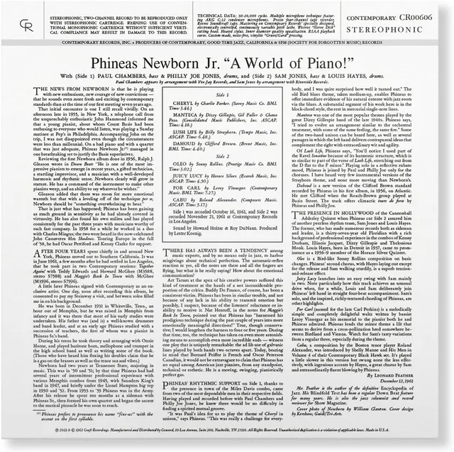 Phineas Newborn Jr. A World Of Piano! - LTD (LP) 