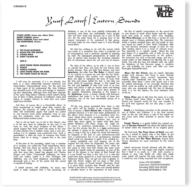 Yusef Lateef Eastern Sounds (LP) 