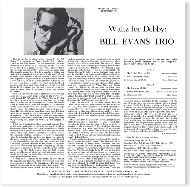 Bill Evans Trio Waltz For Debby (LP) 