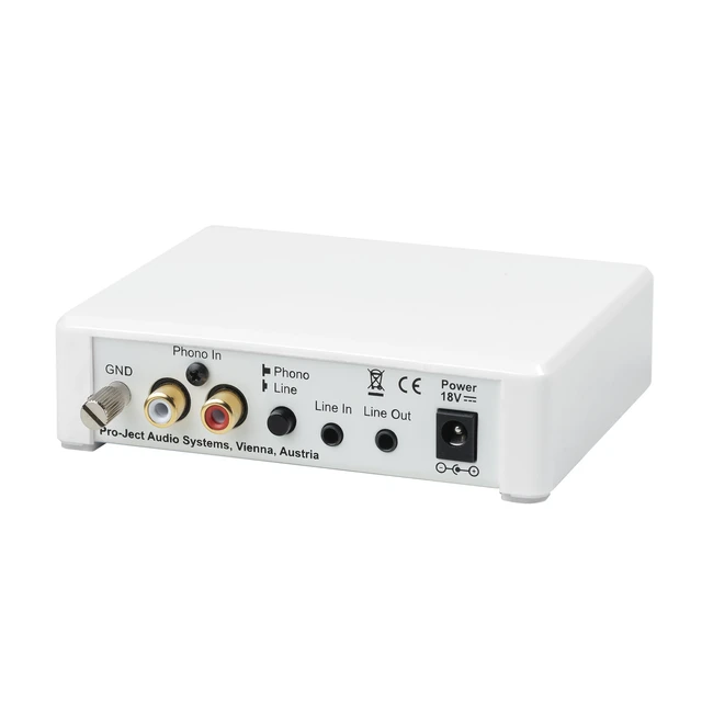 Pro-Ject Phono Box E BT5, Hvit Bluetooth MM RIAA-trinn 