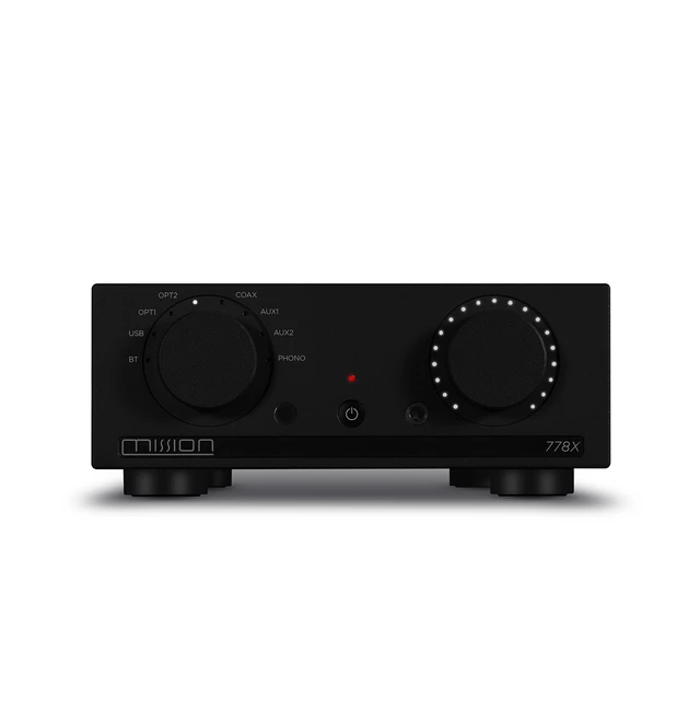 Mission 778X, forsterker, sort 2x45 watt, MM RIAA-trinn, Bluetooth 