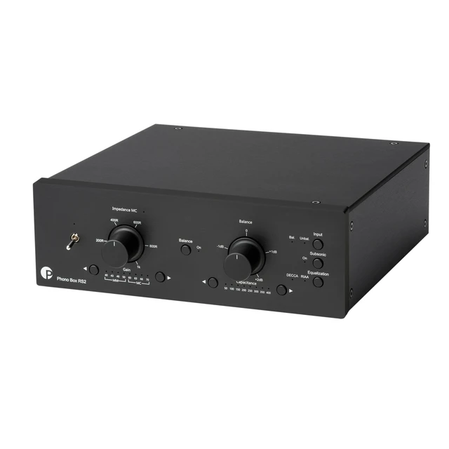 Pro-Ject Phono Box RS2, svart Fullbalansert MM/MC RIAA-trinn 