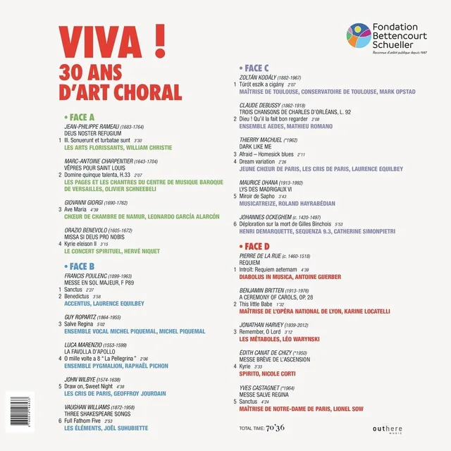 Diverse Artister Viva! 30 Ans d'Art Choral (2LP) 