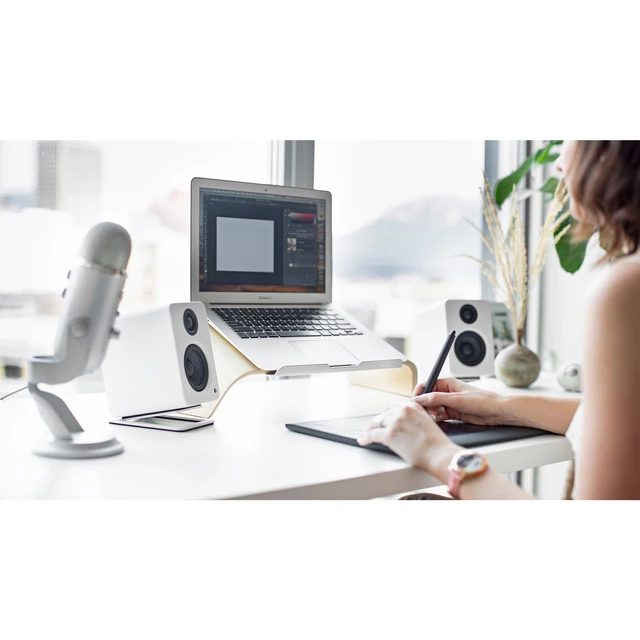 Kanto S2 Desktop Høyttalerstativ Små, hvite 